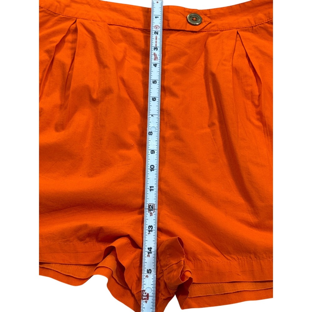 Anthropologie Maeve Pleated Poplin Shorts 6 Orange Preppy Grandmillennial EUC - Picture 10 of 10